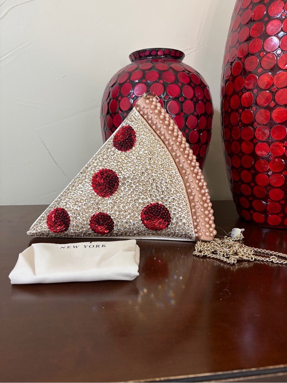 Kate Spade Slice 3D Pizza Crossbody Bag NWT Novelty Crystal Embellished